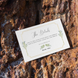 Cartão De Informações Detalhes do casamento Dourado do Quadro Branco Min