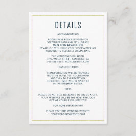 Cartão De Informações Detalhes do Casamento Elegante da Tipografia Moder