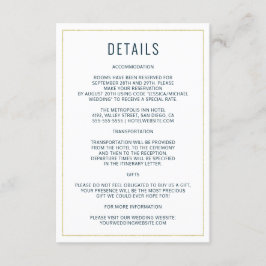 Cartão De Informações Detalhes do Casamento Elegante da Tipografia Moder