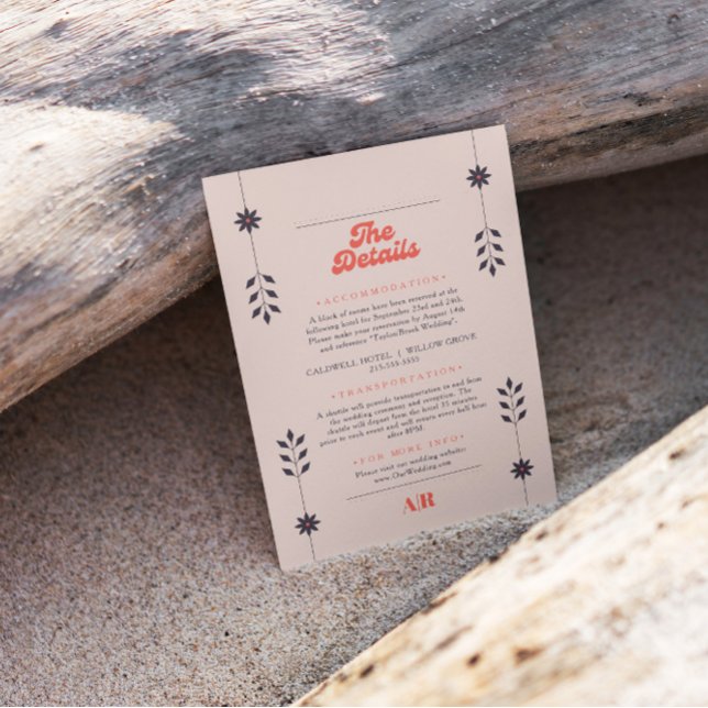 Cartão De Informações Detalhes do Casamento Elegante de Estética Chic Mi (Criador carregado)