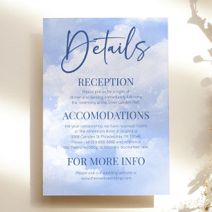Cartão De Informações Detalhes do Casamento Elegante de Nuvens Brancas A