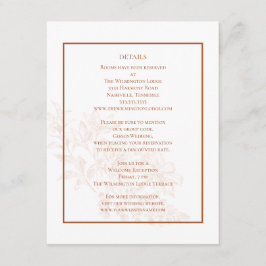 Cartão De Informações Detalhes do Casamento Elegante Modern Floral Terra