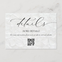 Cartão De Informações Detalhes do Casamento Elegante Preto e Branco