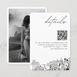 Cartão De Informações Detalhes do Casamento em Las Vegas Código QR Peque