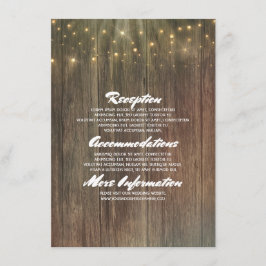 Cartão De Informações Detalhes do Casamento em Madeira de Celeiro Rústic