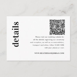 Cartão De Informações Detalhes do Casamento em Negrito do Código QR