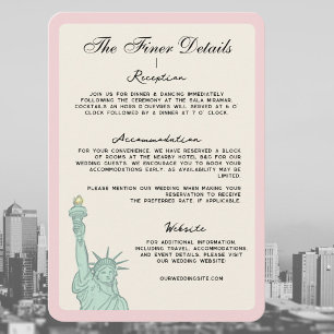 Cartão De Informações Detalhes do casamento em Nova York NY