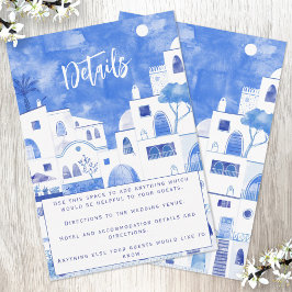 Cartão De Informações Detalhes do Casamento em Santorini