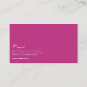 Cartão De Informações Detalhes do casamento entre branco e magenta de sc