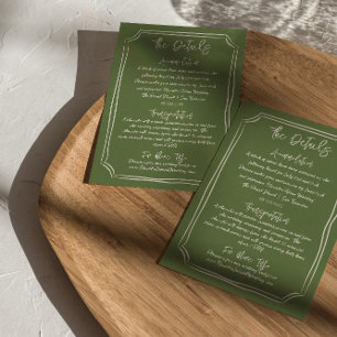 Cartão De Informações Detalhes do Casamento Escrito Desenhado à Mão