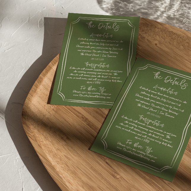 Cartão De Informações Detalhes do Casamento Escrito Desenhado à Mão (Criador carregado)