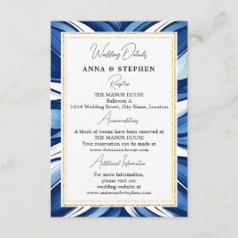 Cartão De Informações Detalhes do Casamento Floral Blue Bliss
