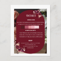 Detalhes do Casamento Floral Borgonha e Resposta d