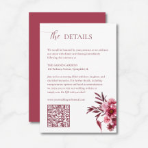Detalhes do Casamento Floral Burgundy Elegante Car