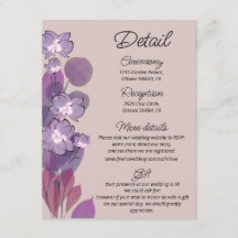 Detalhes do casamento floral com pincel púrpura