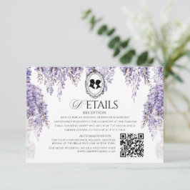 Cartão De Informações Detalhes do Casamento Floral da Era Regência