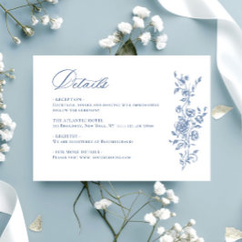 Cartão De Informações Detalhes do Casamento Floral da Ornamentado Vitori