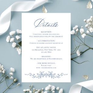 Cartão De Informações Detalhes do Casamento Floral da Ornamentado Vitori