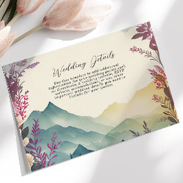 Cartão De Informações Detalhes do Casamento Floral das Montanhas da Prim