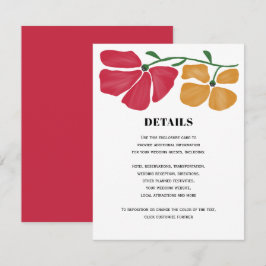 Cartão De Informações Detalhes do Casamento Floral de Nouveau Brilhante