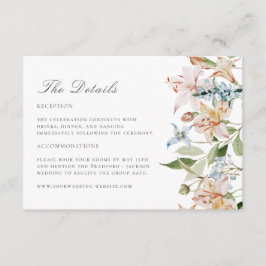 Cartão De Informações Detalhes do Casamento Floral de primavera Modern W