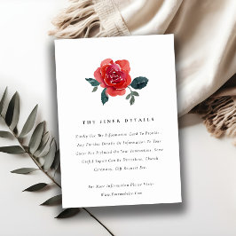 CARTÃO DE INFORMAÇÕES DETALHES DO CASAMENTO FLORAL DE ROSA VERDE VERMELH