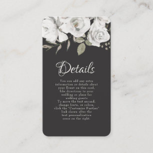 Cartão De Informações Detalhes do Casamento Floral de Vintage Cherish Wh