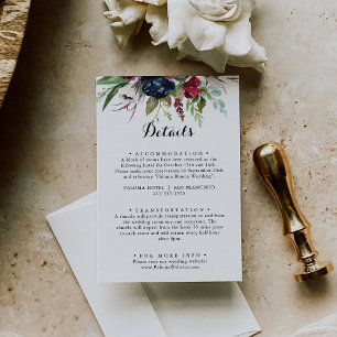 Cartão De Informações Detalhes do Casamento Floral do Boho do Sorvete de