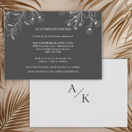 Cartão De Informações Detalhes do Casamento Floral Elegante