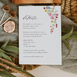 Cartão De Informações Detalhes do Casamento Floral Elegante do Jardim Wh