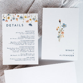 Cartão De Informações Detalhes do Casamento Floral Elegante Simples