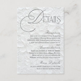 Cartão De Informações Detalhes do Casamento Floral Romântico Branco