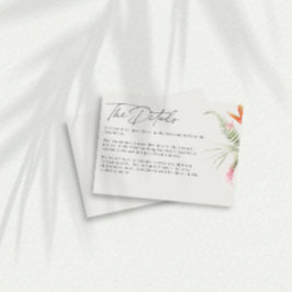 Cartão De Informações Detalhes do Casamento Floral Tropical