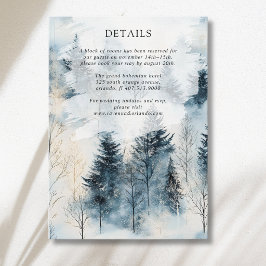Cartão De Informações Detalhes do Casamento Floresta de Pinheiros Neve N