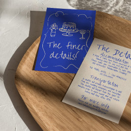 Cartão De Informações Detalhes do Casamento Funky Moderno e Simples da M