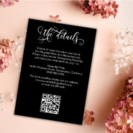 Cartão De Informações Detalhes do Casamento Gótico Romântico Callighraph