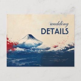 Cartão De Informações Detalhes do casamento Harmonia Japonesa com Fuji