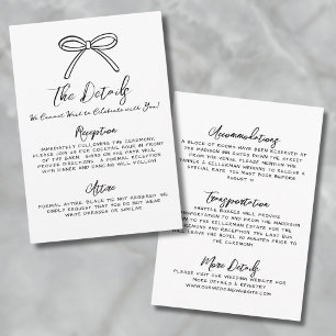 Cartão De Informações Detalhes do Casamento Imísico Desenhado à Mão