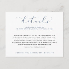 Cartão De Informações Detalhes do Casamento Informações sobre Caligrafia