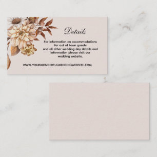 Cartão De Informações Detalhes do Casamento Legante de Folhas de outono