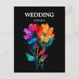 Cartão De Informações 🌈 DETALHES do Casamento LGBTQ Pétalas & Orgulho 