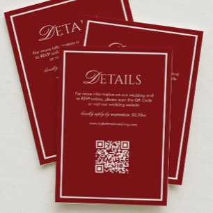 Cartão De Informações Detalhes do Casamento Luxuoso em Marrom Qr Code