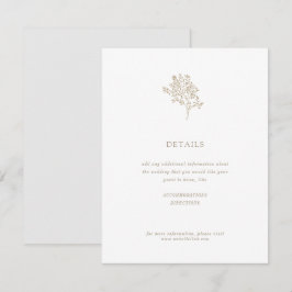 Cartão De Informações Detalhes do Casamento Minimalista da Árvore Oleíco