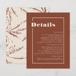 Cartão De Informações Detalhes Do Casamento Minimalista De Terracotta Pa