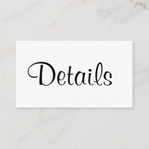 Cartão De Informações Detalhes do Casamento Minimalista Simples Elegante