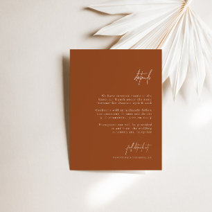 Cartão De Informações Detalhes do Casamento Mínimo Elegante Laranja Boh
