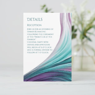 Cartão De Informações Detalhes do Casamento - Moderno Abstrato - Roxo e