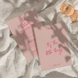 Cartão De Informações Detalhes do Casamento Moderno Colorido Cor-de-Rosa