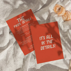 Cartão De Informações Detalhes do Casamento Moderno Colorido Retroativo 