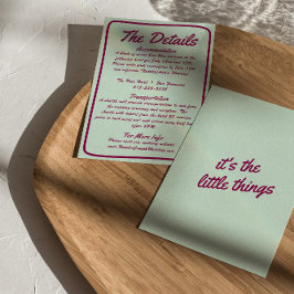 Cartão De Informações Detalhes do Casamento Moderno Colorido Retroativo